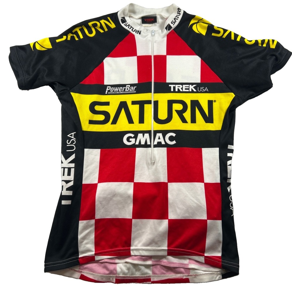Vintage 90s Trek USA Saturn Cycling Team Jersey Mens M Made USA Bike Racing